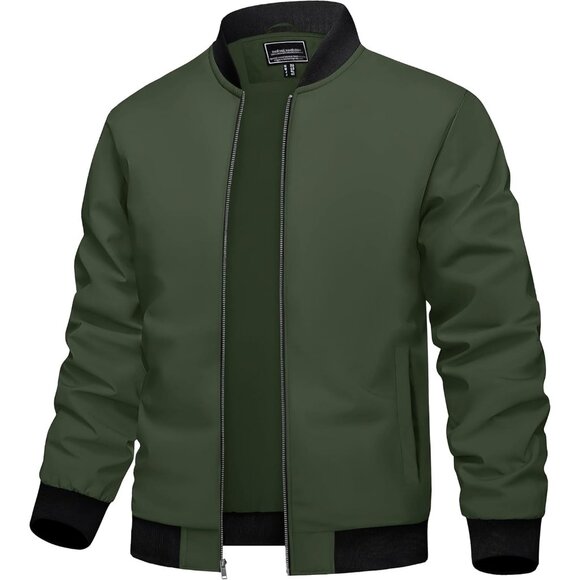 Other - Men's Lightweight Stylish Casual Winter #07 Army Green Bomber Jacket Coats